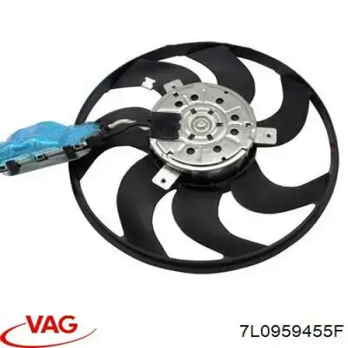 Купить 7L0959455F VAG Электровентилятор охлаждения в сборе (мотор+крыльчатка) левый