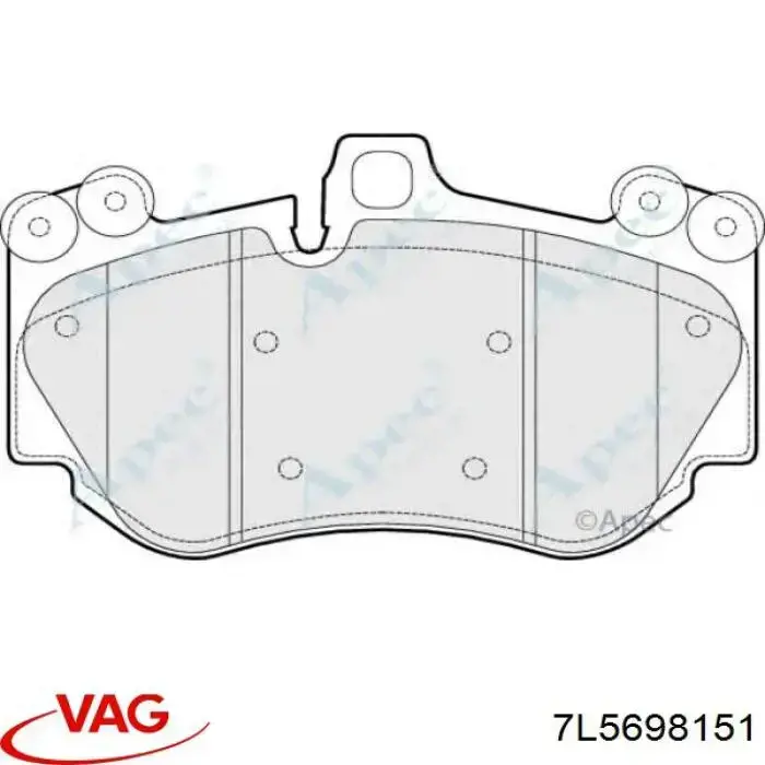 Передние тормозные колодки 7L5698151 VAG