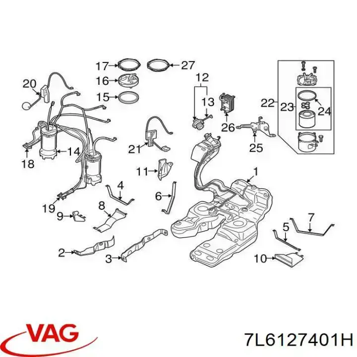 Корпус фильтра топливного VAG 7L6127401C