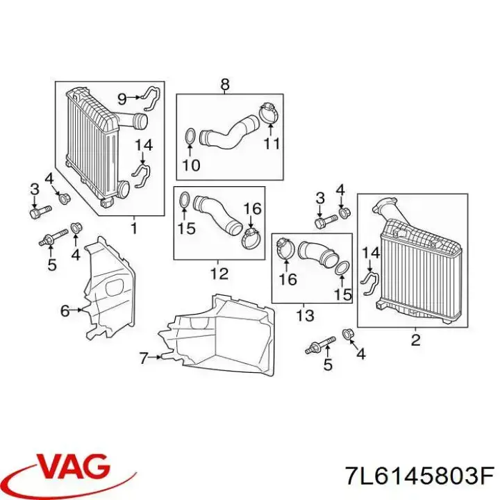 Купить 7L6145803F VAG Интеркулер