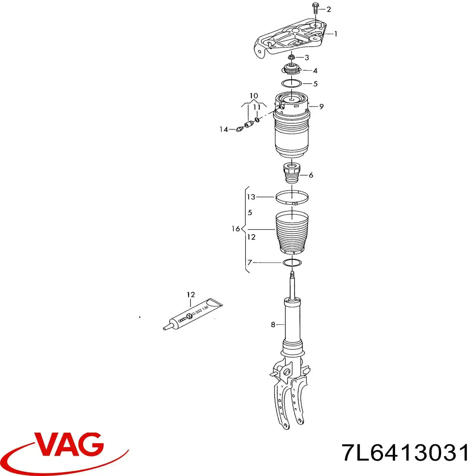 Стойка амортизатора передняя VAG 7L6413031 цена, от 126.69 USD