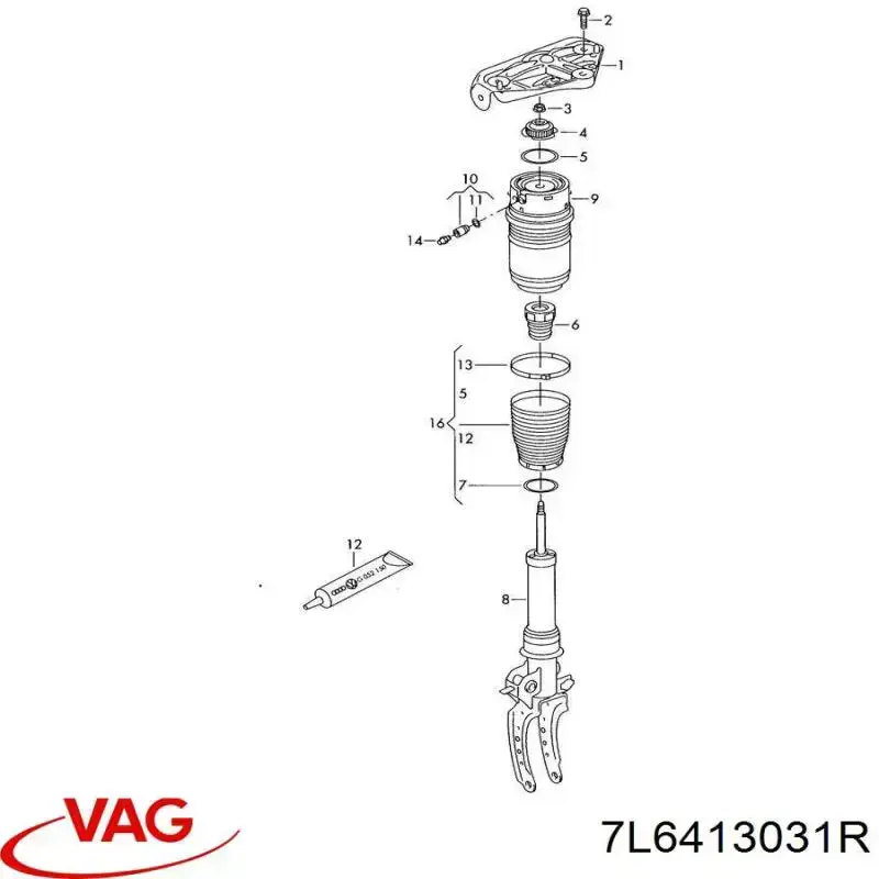 Амортизатор передней подвески левой VAG 7L6413031R цена, от 187.90 USD