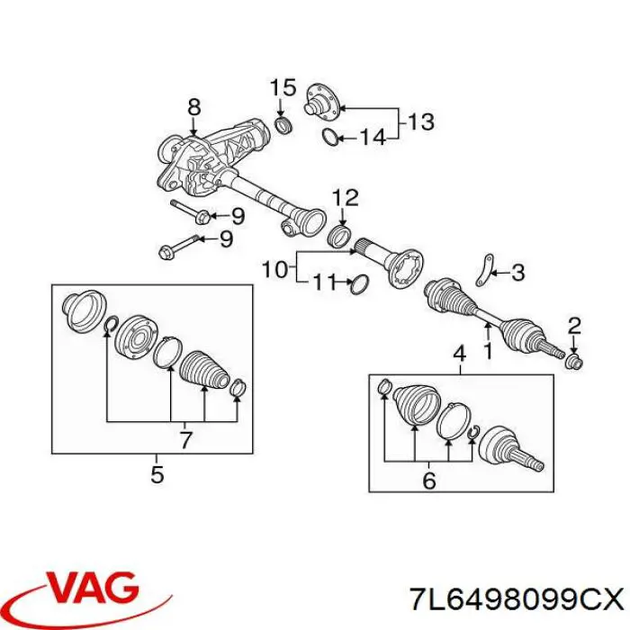 ШРУС наружный передний 7L6498099CX VAG