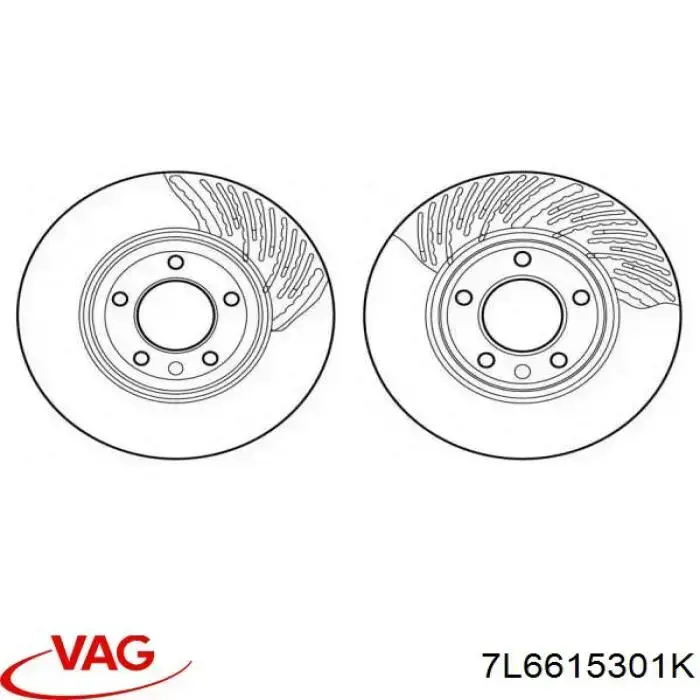 7L6615301K VAG Диск тормозной передний