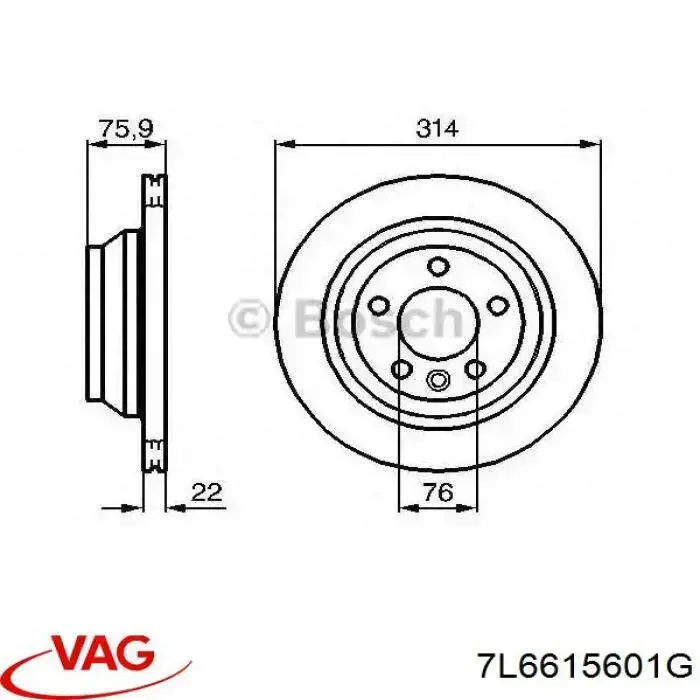 Задний дисковый тормоз VAG 7L6615601G