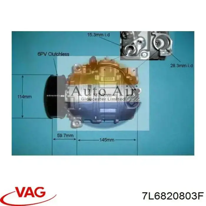 Компрессор системы кондиционирования VAG 7L6820803F цена, от 180.53 USD