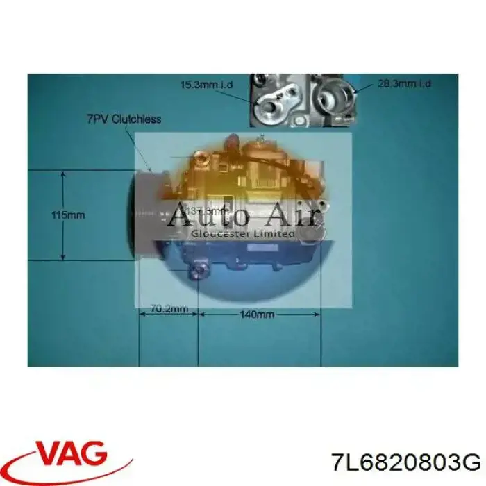 Компрессор системы кондиционирования VAG 7L6820803G цена, от 194.07 USD