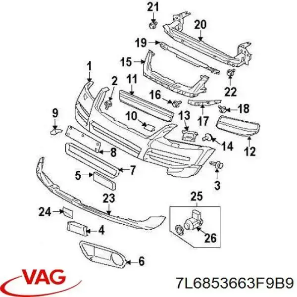 PVG99184GAL Signeda заглушка (решетка противотуманных фар бампера переднего левая)