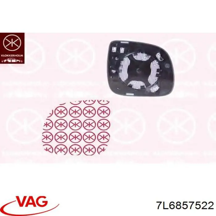 Купить 7L6857522 VAG Стекло правого зеркала заднего вида