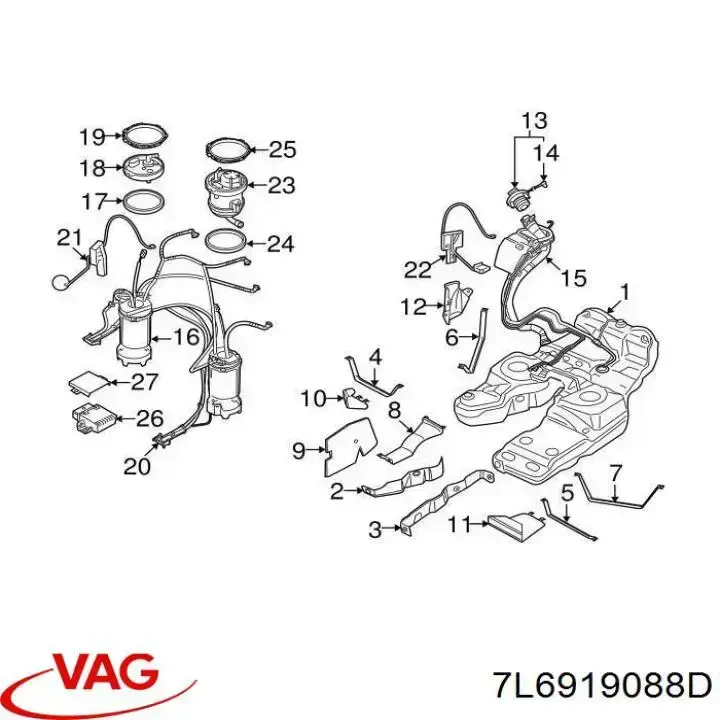 Бензонасос 7L6919088D VAG