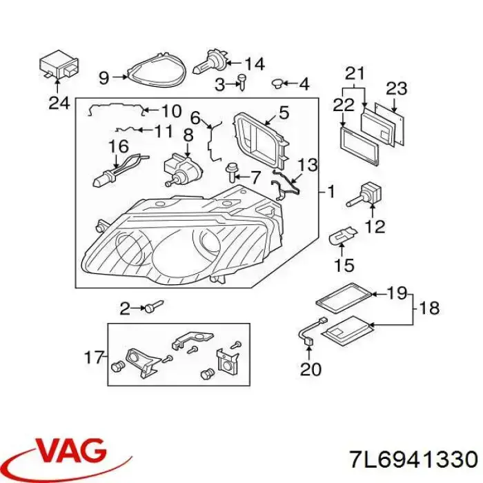 Ксенон, блок управления 7L6941330 VAG