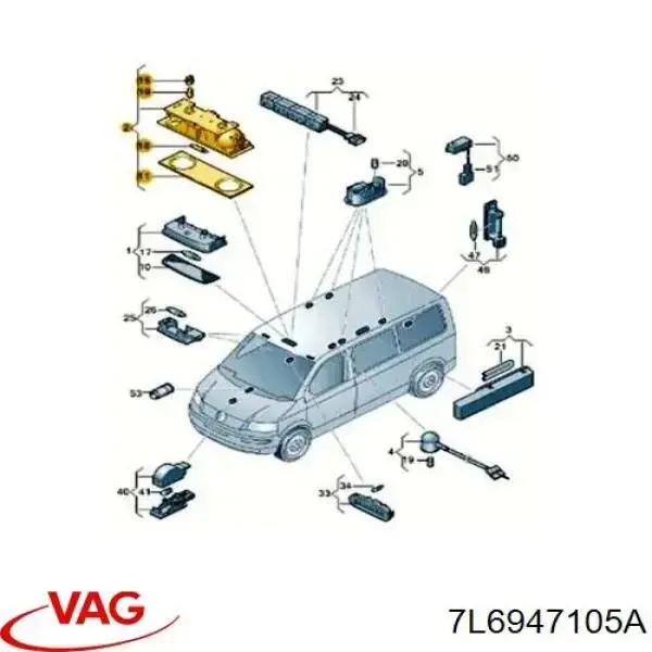 Купить 7L6947105A VAG Плафон салона