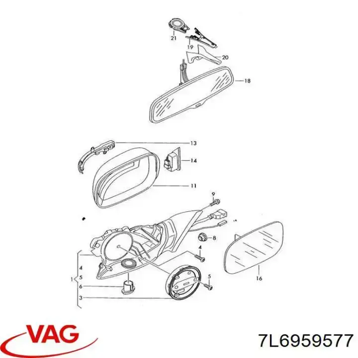 Купить 4L0959577 VAG Мотор привода линзы зеркала заднего вида