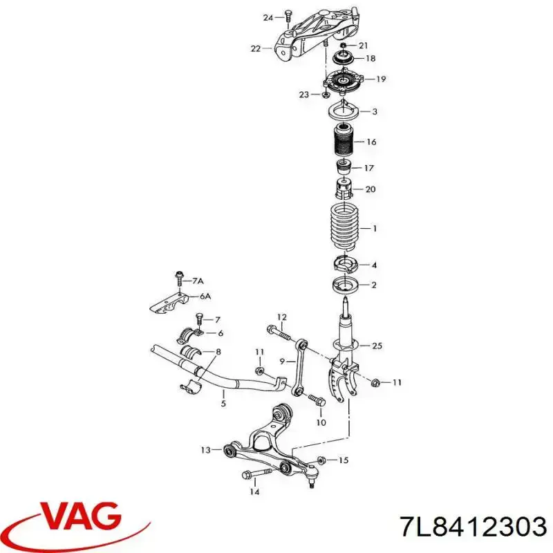 Буфер (отбойник) амортизатора переднего 7L8412303 VAG