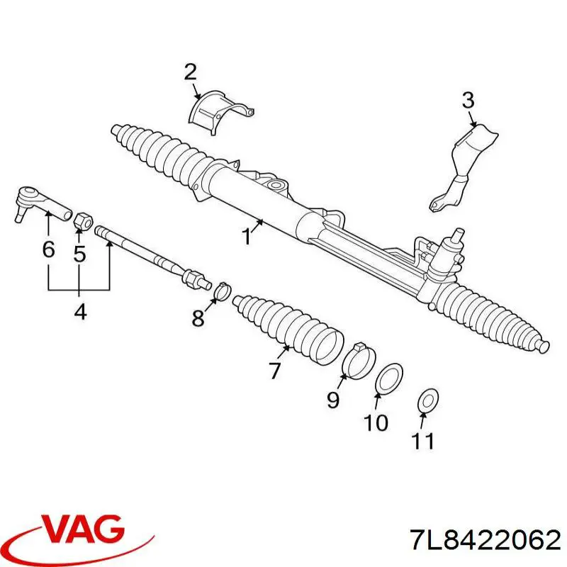 Купить 7L8422062X VAG Рулевая рейка