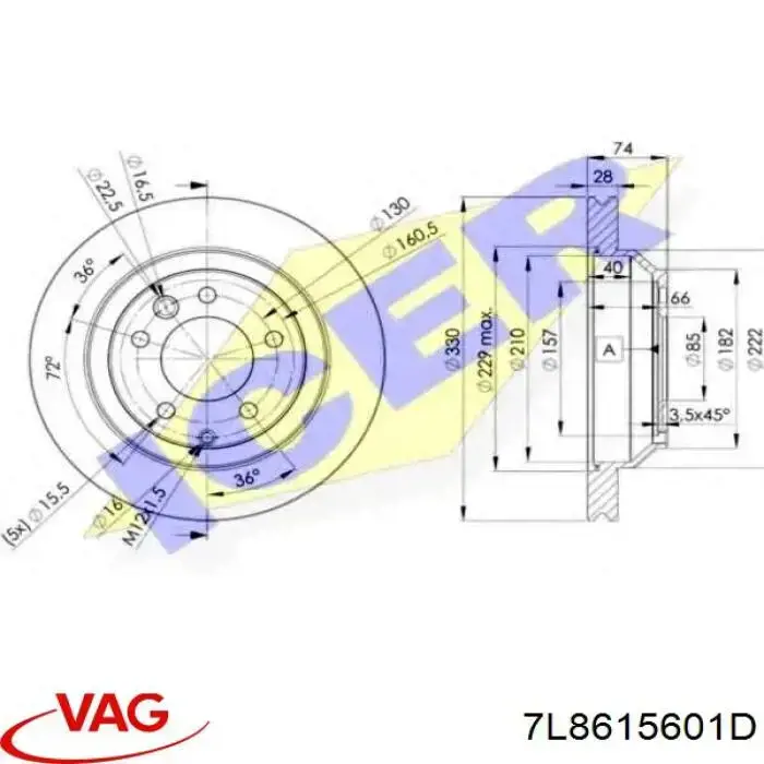 7L8615601D VAG Дисковый тормоз