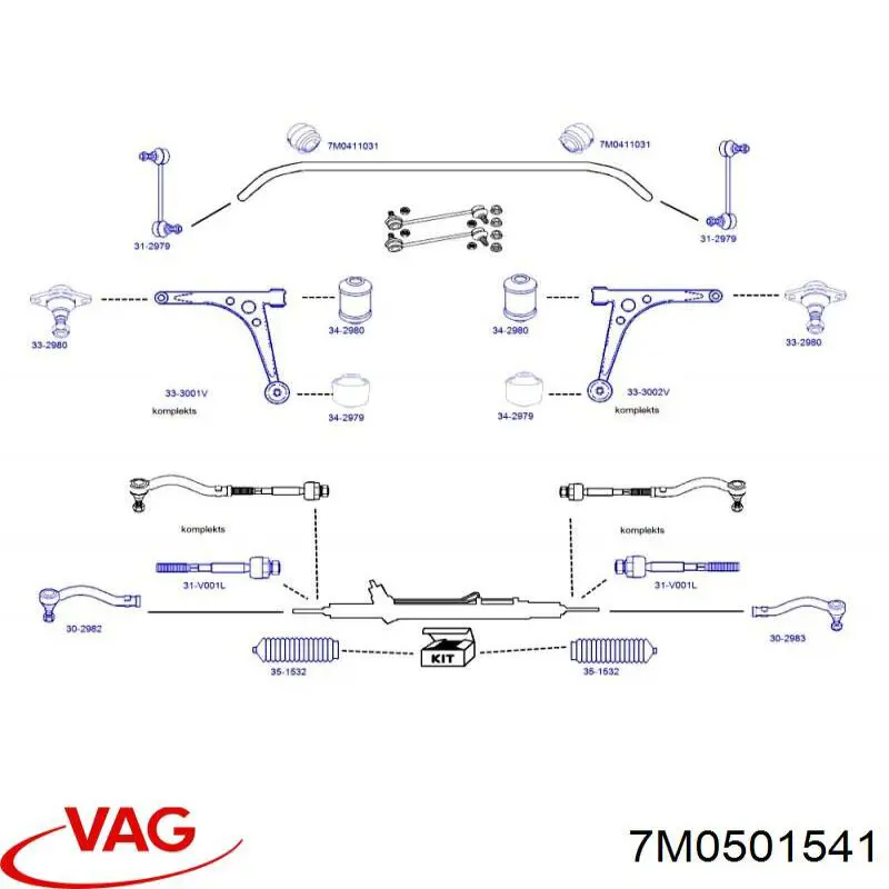 7M0501541 VAG Сайлентблок нижнего переднего рычага