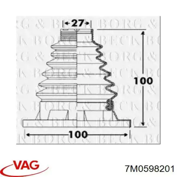 Пыльник ШРУСа внутренний, задней полуоси VEMO/Vaico V106254