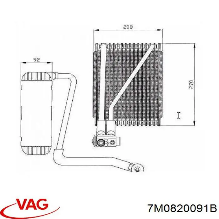 Радиатор испарителя кондиционера VAG 7M0820091B цена, от 83.42 USD