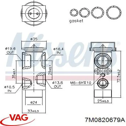 Клапан TRV кондиционера 7M0820679A VAG