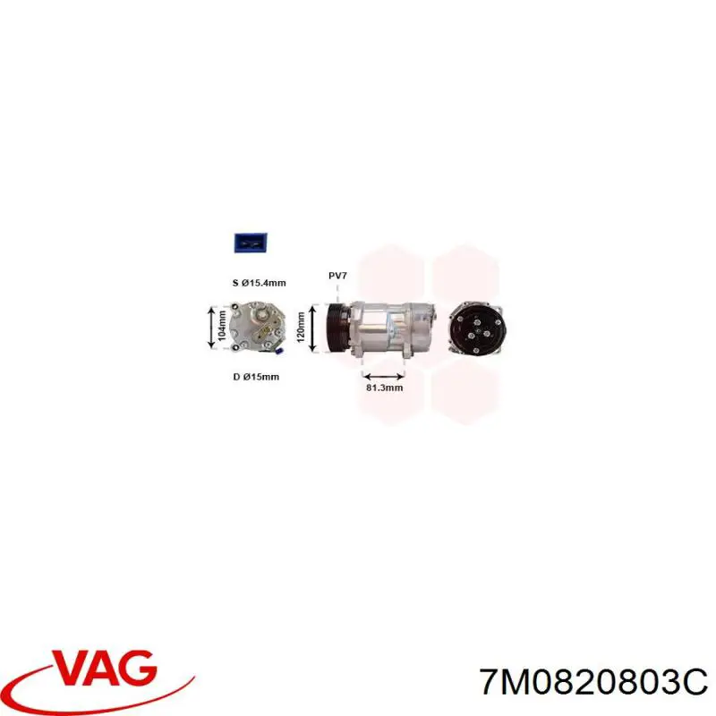 Купить 7M0820803C VAG Компрессор климатической установки