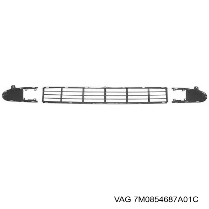 7M0854687A01C VAG Решетка бампера переднего центральная