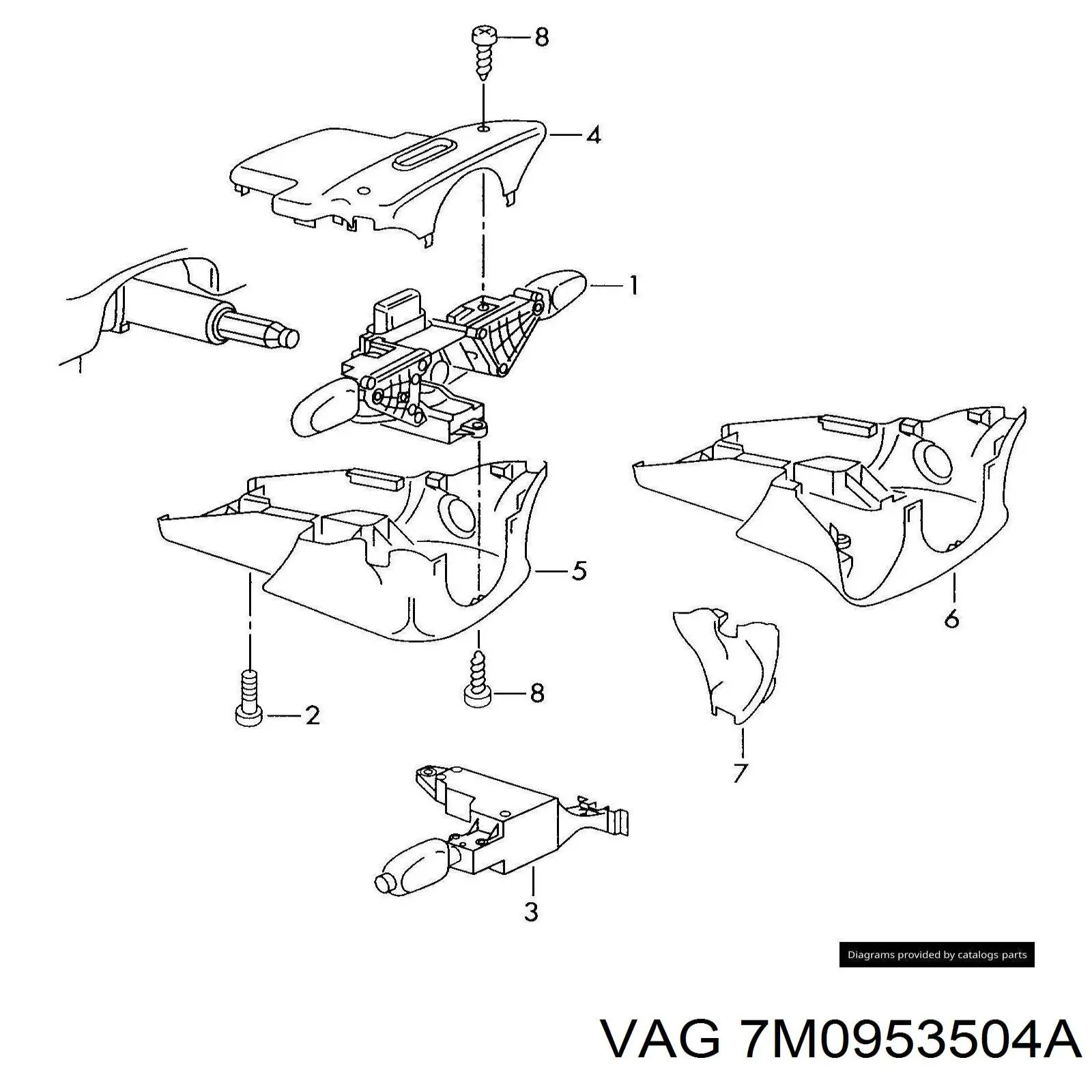 Переключатель подрулевой, управления аудио системой VAG 7M0953504A цена, от 14.16 USD