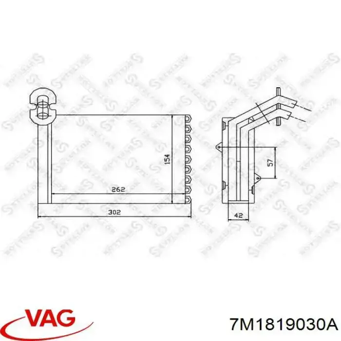 Радиатор печки (отопителя) VAG 7M1819030A цена, от 27.20 USD