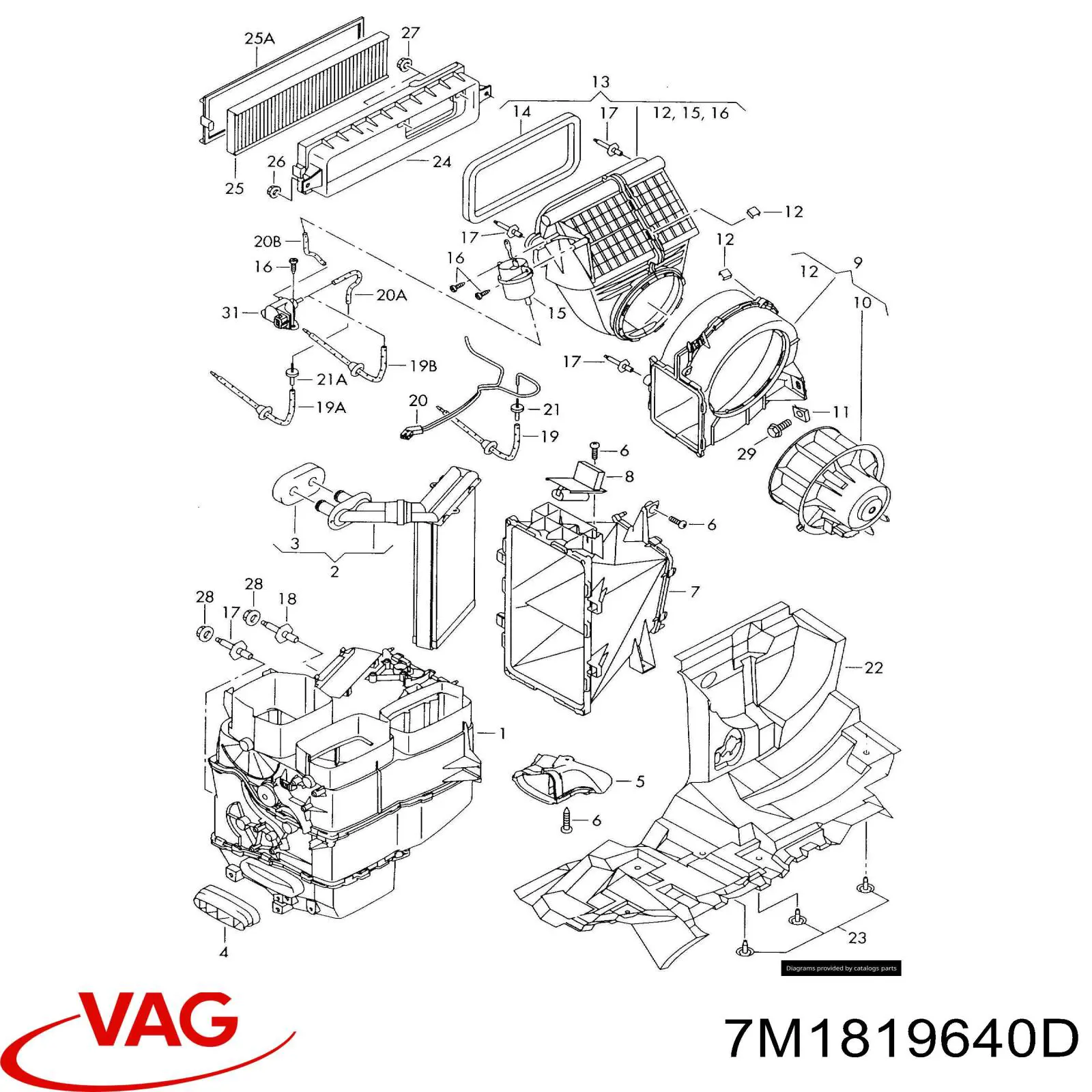 Фильтр воздушный отопителя VAG 7M1819640D цена, от 8.81 USD