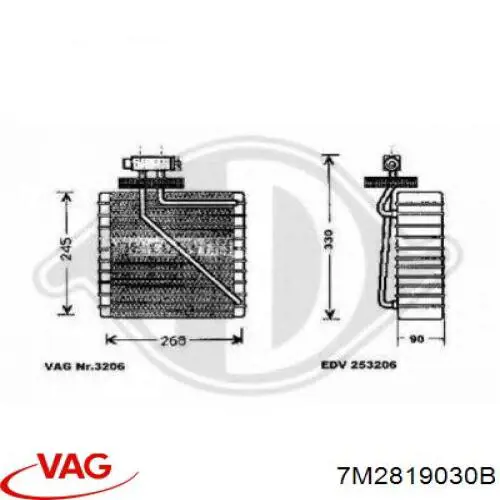 7M2819030B VAG radiador de forno (de aquecedor)