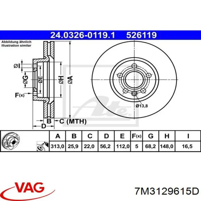  7M3129615D VAG