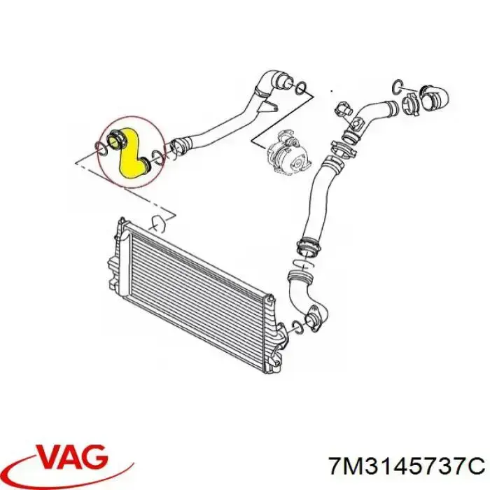 Купить 7M3145737C VAG Патрубок интеркулера