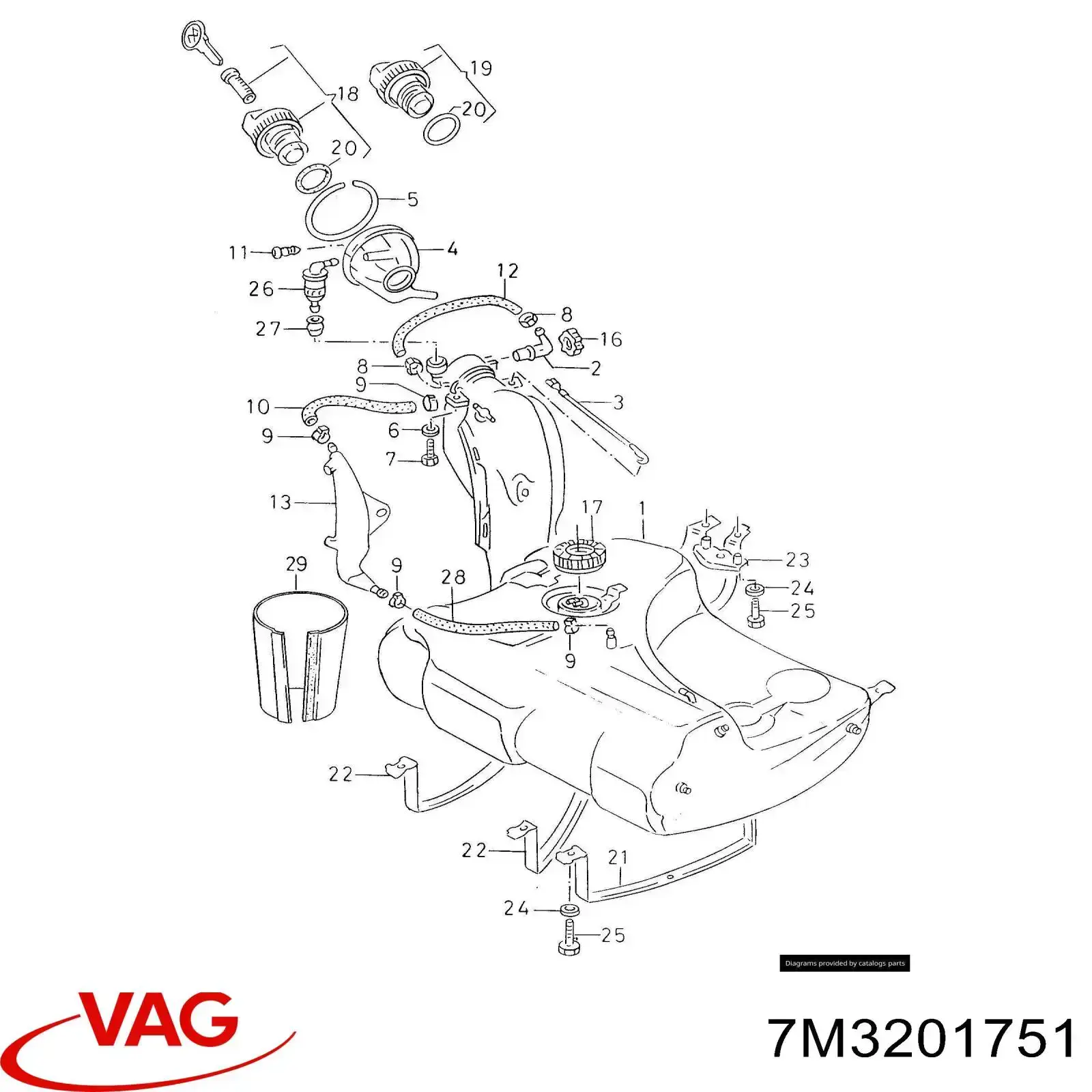 Клапан паров бака VAG 7M3201751 цена, от 25.34 USD
