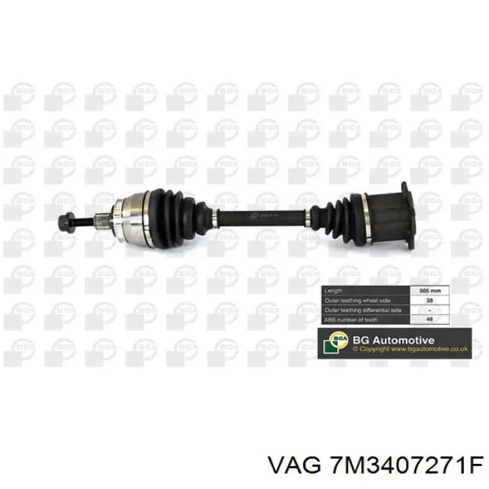Купить 7M3407271F VAG Привод в сборе левый