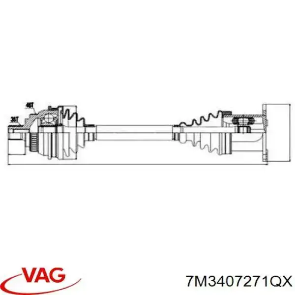 7M3407271QX VAG semieixo (acionador dianteiro)