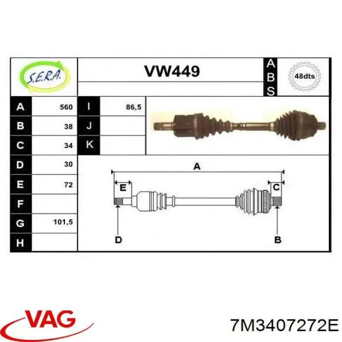 VKJC5287 SKF semieixo (acionador dianteiro direito)