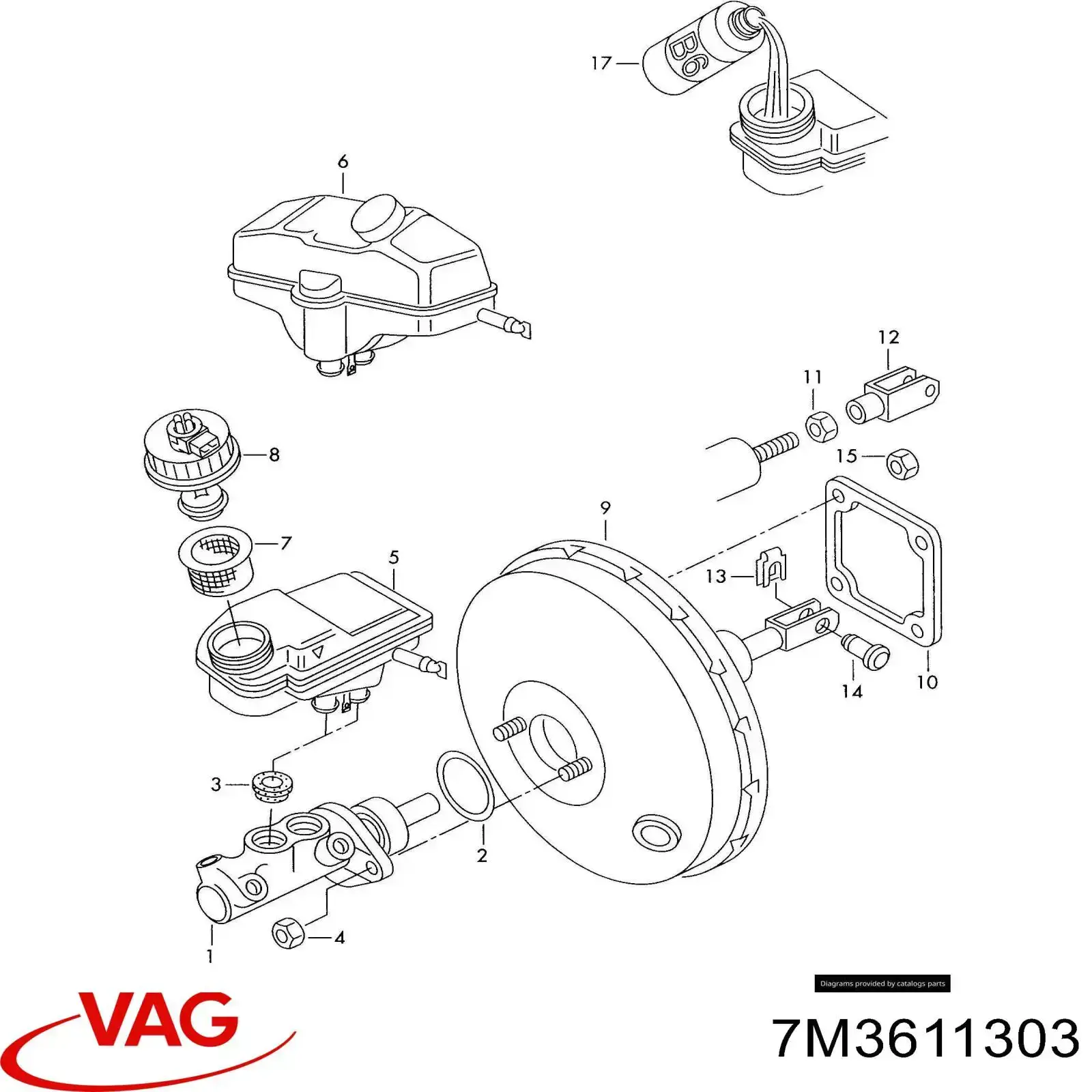 7M3611303 VAG tanque de cilindro mestre do freio (de fluido de freio)