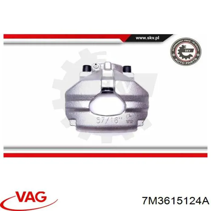 Купить 7M3615124A VAG Суппорт тормозной передний правый