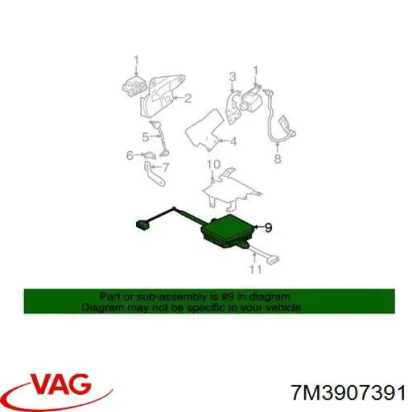 Блок управління фарами 7M3907391 VAG/Audi