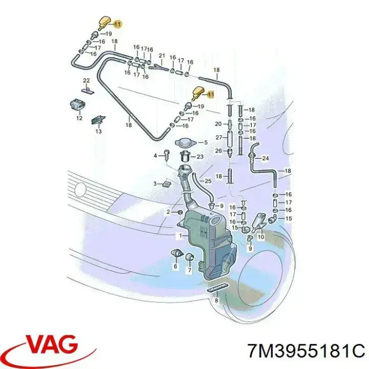 Форсунки стеклоомывателя VAG 7M3955181B цена, от 46.45 USD