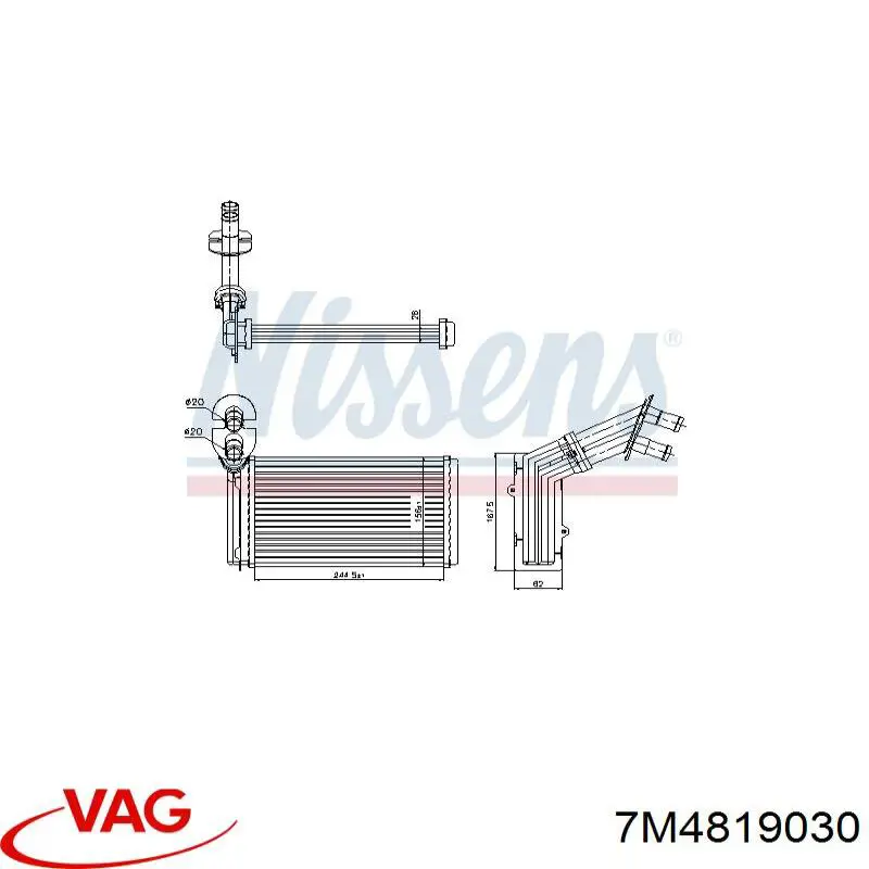 7M4819030 VAG Радиатор отопителя салона