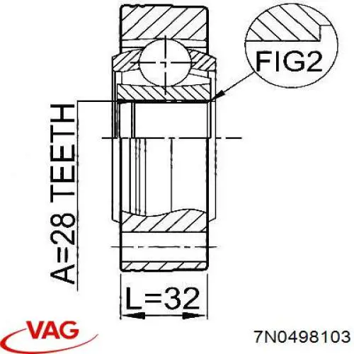 Шрус внутренний левый 306292 GKN-Spidan