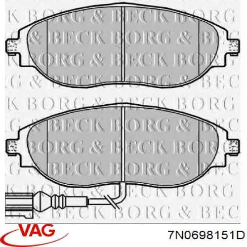 Колодки VAG 7N0698151D цена, от 50.64 USD