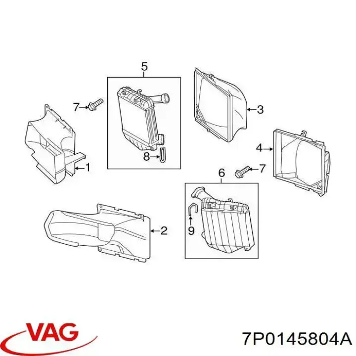 Купить 7P0145804A VAG Интеркулер