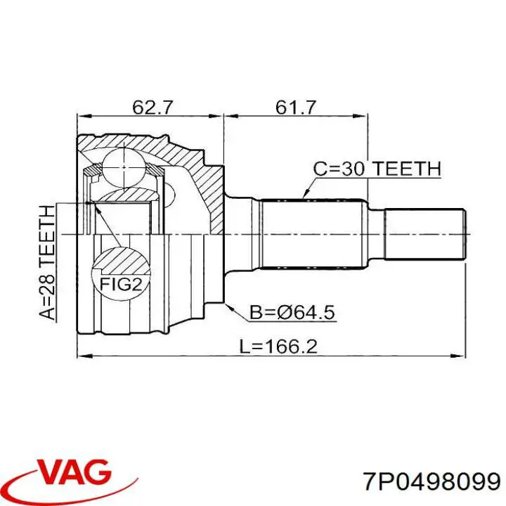 ШРУС наружный VAG 7P0498099