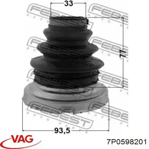 Пыльник наружной гранаты, задней полуоси VAG 7P0598201 цена, от 67.34 USD