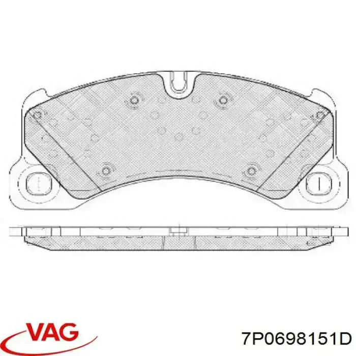 Купить 7P0698151D VAG Колодки тормозные