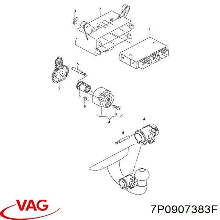Блок управления фаркопом VAG 7P0907383F цена, от 44.99 USD