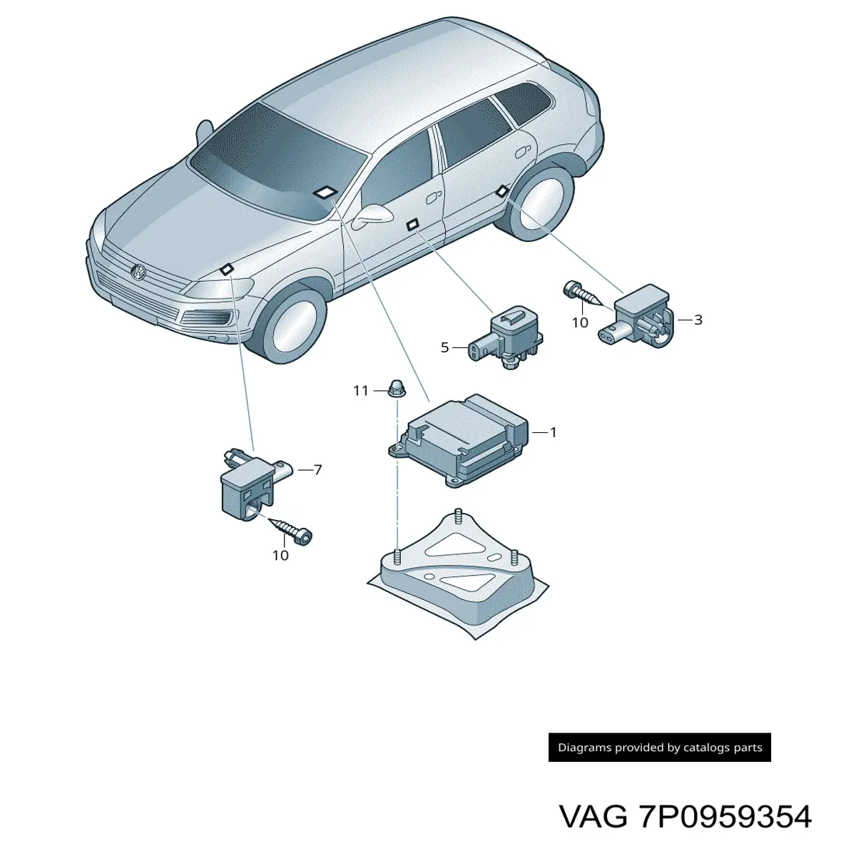 Датчик Айрбег передний VAG 7P0959354