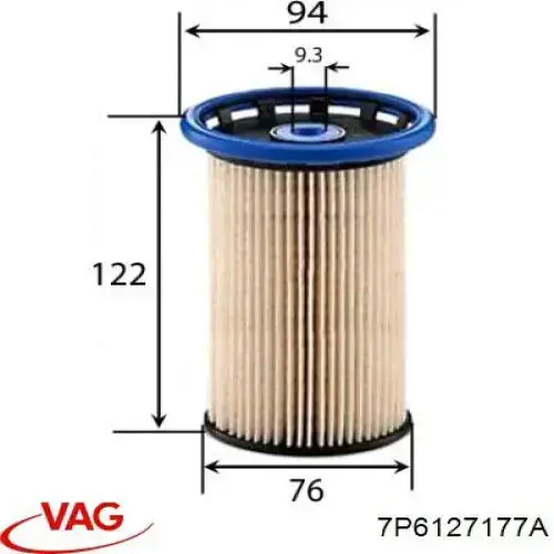 Купить 7P6127177A VAG Фильтр-отстойник топлива грубой очистки